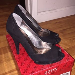 Black Suede platform pump